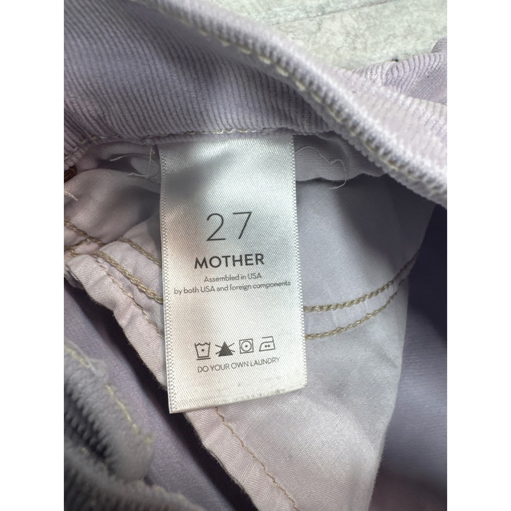 Mother HW Tunnel Vision Sneak Corduroy Pants Lavender Aura 27 Wide Leg 1338-618 - Picture 7 of 9